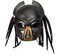 ZLYJ Casco De Motocicleta Depredador Hecho A Mano, Máscara Completa para Accesorios De Cosplay De Halloween - Negro