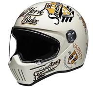 ZLYJ Casco Integral Vintage para Motocicleta, Moto Scooter Retro Clásico Crash Carreras Rally Touring Casco Aprobado por La ECE E,Large