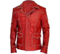 ZM ATTIRE Chaqueta de motociclista de Fight Club para hombre Brando Diseñador Blazer Brad Red, XS