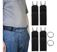 ZMaglorian Cinturón Sin Hebilla 4 Piezas, Elástico e Invisible con Gancho Metálico Ajustable para Hombre y Mujer, Cinturón sin Hebilla para Pantalones de Vestir, Casual, Viaje