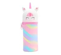 ZMaglorian Estuche 2 en 1 de Silicona Suave, Unicornio Telescópica Estuche para Lápices, Estuche Vertical Lapices Retráctil para Niña ChicoRegalo de Escolar Cumpleaños