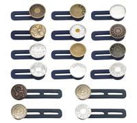 ZMaglorian Extensores de Botones et Cintura pour Pantalones, 16 Pièces Réglables 4cm+2cm, Métal et Plastique Résistants, Unisexe Hommes et Femmes, Pour Jeans et Pantalons Décontractés