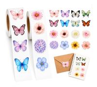 ZMaglorian RhiVrillion 1000 Pegatinas Mariposas y Pegatinas Flores: 8 Diseños para Scrapbooking Materiales, Scrapbooking, Stickers