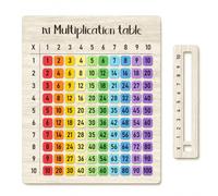 ZMaglorian Tabla de Multiplicar de Madera con Regla Deslizante, Tablero Numérico Colorido para Aprender Multiplicaciones, Material Educativo para Niños 3-8 Años Escuela Hogar