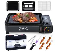 ZMC 2in1 Gas Estufa, Fogón Estufa de Camping +Placa Parrilla Exterior Campamento