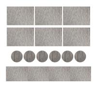 ZMCGNO 12/13pc Set Placemats Table Place Mats with Coasters Premium Heat Resistant Washable Tableware Christmas Dining(13pcs Sliver Gray)