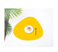 ZMCGNO 3pcs PU Waterproof Oilproof Dinner Table Placemats Non Slip Heat Resistance Washable Mats Cup Coasters for Kitchen Decor(YL,41cmx34cm)