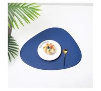 ZMCGNO 3pcs PU Waterproof Oilproof Dinner Table Placemats Non Slip Heat Resistance Washable Mats Cup Coasters for Kitchen Decor(BBU,Mini 11cm x 13cm)