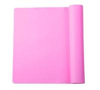 ZMCGNO 3PCS Silicone Waterproof Placemat Table Mat Heat Insulation Anti-skidding Washable Sturdy For Kitchen Dining Tools(Rose Red)