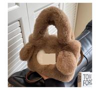 ZMCGNO Bolso bandolera for mujer y niña, bolso de mano peludo kawaii, felpa suave con asa superior for otoño e invierno(Green)