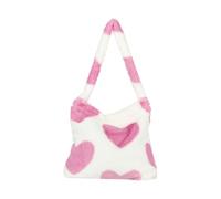 ZMCGNO Bolso de compras felpa, bolso con asa superior, mano for mujer, hombro mullido for otoño e invierno for mujeres y niñas(Pink heart)