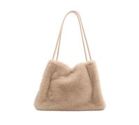 ZMCGNO Bolso de hombro for mujer, bolso con asa superior, mano femenino for otoño e invierno, felpa suave, compras versátil(Khaki)