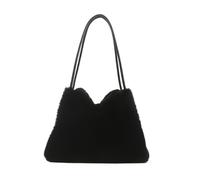 ZMCGNO Bolso de hombro for mujer, bolso con asa superior, mano femenino for otoño e invierno, felpa suave, compras versátil(Black)