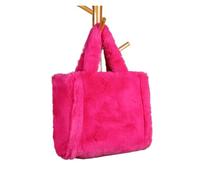ZMCGNO Bolso de mano felpa for mujer, for otoño e invierno, color liso, elegante, suave, a la moda, for compras y hombro(Rose Red,L)