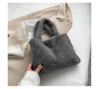 ZMCGNO Bolso de mano felpa suave y versátil for mujer, bolso hombro for otoño e invierno, bolsos for la axila for, con asa esponjosa(Grey)