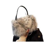 ZMCGNO Bolso pequeño de mano for mujer, bolso moda for otoño e invierno, felpa for, lindo compras con cadena, hombro(Gray)