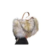 ZMCGNO Bolso pequeño de mano for mujer, bolso moda for otoño e invierno, felpa for, lindo compras con cadena, hombro(Khaki)