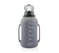 ZMCGNO Botella de agua for deportes al aire libre con tapa y pajita plegable silicona 2 l for el hogar Taza viaje creativa portátil for fitness(Grey)