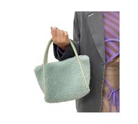 ZMCGNO Lindo bolso de hombro lana, mano, cruzado, cubo felpa, gran capacidad(Light green)