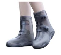 ZMCGNO Rainshoes Women's Waterproof Shoe Cover Silicone Rainshoe Outwear Anti Slip Thickened On Rainy Days(Black,L)