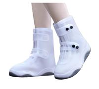 ZMCGNO Rainshoes Women's Waterproof Shoe Cover Silicone Rainshoe Outwear Anti Slip Thickened On Rainy Days(WHITE,XL)