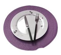 ZMCGNO Round Placemats Set Braided Circle Place Mat Washable Table Mats for Kitchen Dining Mixed Color Non-Slip mats(Purple 38cm,6 pcs)