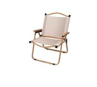 ZMCGNO Silla de Camping portátil, Plegable for Exteriores, de aleación de Aluminio y Madera, con Equipo de Camping, Silla Comite(1PCS Khaki 78CM)