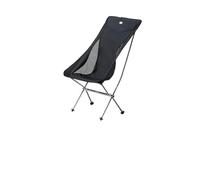 ZMCGNO Silla Moon Ultraligera de aleación de Aluminio for Exteriores, portátil, Plegable, con Respaldo for Pesca, Camping, Picnic(Night Black L)