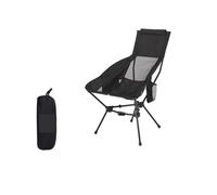 ZMCGNO Silla Plegable Ultraligera for Acampar, Pescar y Hacer Senderismo, con reposacabezas for Relajarse, Ideal for Viajes, picnics y Ocio.(Aluminum Black)