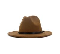ZMCGNO Wollen Fieltro Fedora Sombrero Otoño Invierno Jazz Panamá Hombres Mujeres Británico Clásico Cumpleaños Festival(Khaki)