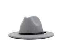 ZMCGNO Wollen Fieltro Fedora Sombrero Otoño Invierno Jazz Panamá Hombres Mujeres Británico Clásico Cumpleaños Festival(Light Grey)