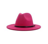 ZMCGNO Wollen Fieltro Fedora Sombrero Otoño Invierno Jazz Panamá Hombres Mujeres Británico Clásico Cumpleaños Festival(Rose Red)