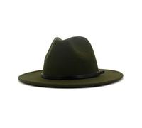ZMCGNO Wollen Fieltro Fedora Sombrero Otoño Invierno Jazz Panamá Hombres Mujeres Británico Clásico Cumpleaños Festival(Green)