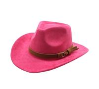 ZMCGNO Wome Hombres Gamuza Negra Chapeu Sombrero de Cowboy del Oeste Caballero Jazz Sombrero Hombre Gorra Papá Sombreros de Vaquera Tamaño 56-58 cm(Rose)