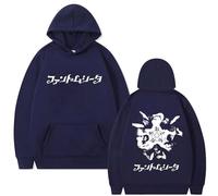 ZMCLZMD Cantante Ado Hibana 2025 World Tour Hoodie Impreso Otoño/Invierno Estilo Retro Suelto Hip Hop Y2k Sudadera con Capucha con Terciopelo para Hombres Y Mujeres-Dark Blue||XX_l