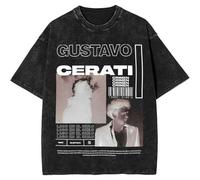 ZMCLZMD Gustavo Cerati Camiseta Música Cantante Ropa Lavada Cómoda Manga Corta Moda Hip-Hop Universal Pareja Traje Adecuado para Ambos Unisex-Black||l