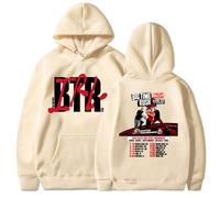 ZMCLZMD Hoodie Banda De Cantantes Big Time Rush 2025 Tour Sudadera con Capucha Artística Estilo Retro Minimalista Top De Pareja para Hombres Y Mujeres-Khaki||s