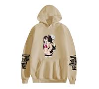 ZMCLZMD Hoodie Sobrenatural Armado Dandadan Dibujos Animados Manga Larga Impresa Deportes Y Ocio Pareja Sudadera con Capucha Unisex-khaki2||l
