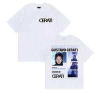ZMCLZMD Rapper Gustavo Cerati Tour 2025 Merch T-Shirt Retro Trendy Hip-Hop Universal Outfit De Pareja Adecuado para Ambos Unisex-White||s