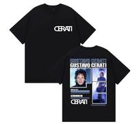 ZMCLZMD Rapper Gustavo Cerati Tour 2025 Merch T-Shirt Retro Trendy Hip-Hop Universal Outfit De Pareja Adecuado para Ambos Unisex-Black||l