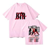 ZMCLZMD tee Big Time Rush Estilo Artístico Camiseta De Tendencia Retro Impresión 3D Cómoda Y Informal Adecuada Tanto para Hombres como para Mujeres-Pink||x_s