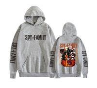 ZMCLZMD Unisex Spy X Family Sudadera con Capucha Ania con Forro Polar Estampados Anime Bonita Y Moderna Hoodie para Hombre Y Mujer-Grey||l