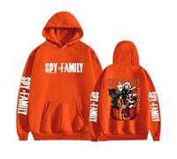 ZMCLZMD Unisex Spy X Family Sudadera con Capucha Ania con Forro Polar Estampados Anime Bonita Y Moderna Hoodie para Hombre Y Mujer-Orange||s