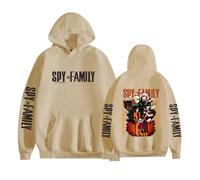 ZMCLZMD Unisex Spy X Family Sudadera con Capucha Ania con Forro Polar Estampados Anime Bonita Y Moderna Hoodie para Hombre Y Mujer-Khaki||l