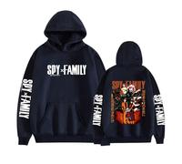 ZMCLZMD Unisex Spy X Family Sudadera con Capucha Ania con Forro Polar Estampados Anime Bonita Y Moderna Hoodie para Hombre Y Mujer-Navy Blue||x_l