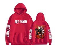 ZMCLZMD Unisex Spy X Family Sudadera con Capucha Ania con Forro Polar Estampados Anime Bonita Y Moderna Hoodie para Hombre Y Mujer-Red||x_l