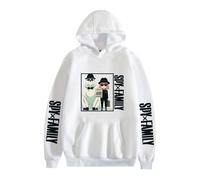 ZMCLZMD Unisex Spy X Family Sudadera con Capucha Anya Forger Sweatshirt con Estampado Anime Hoodie Oversize con Forro Polar para Hombre Y Mujer Tallas XXS-4XL-White 1||x_l
