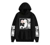 ZMCLZMD Unisex Spy X Family Sudadera con Capucha Anya Forger Sweatshirt con Estampado Anime Hoodie Oversize con Forro Polar para Hombre Y Mujer Tallas XXS-4XL-Black 1||s