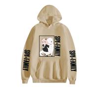 ZMCLZMD Unisex Spy X Family Sudadera con Capucha Anya Forger Sweatshirt con Estampado Anime Hoodie Oversize con Forro Polar para Hombre Y Mujer Tallas XXS-4XL-Khaki 3||3X_l
