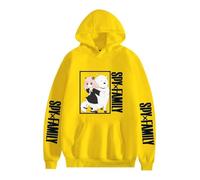 ZMCLZMD Unisex Spy X Family Sudadera con Capucha Anya Forger Sweatshirt con Estampado Anime Hoodie Oversize con Forro Polar para Hombre Y Mujer Tallas XXS-4XL-Yellow 1||x_l
